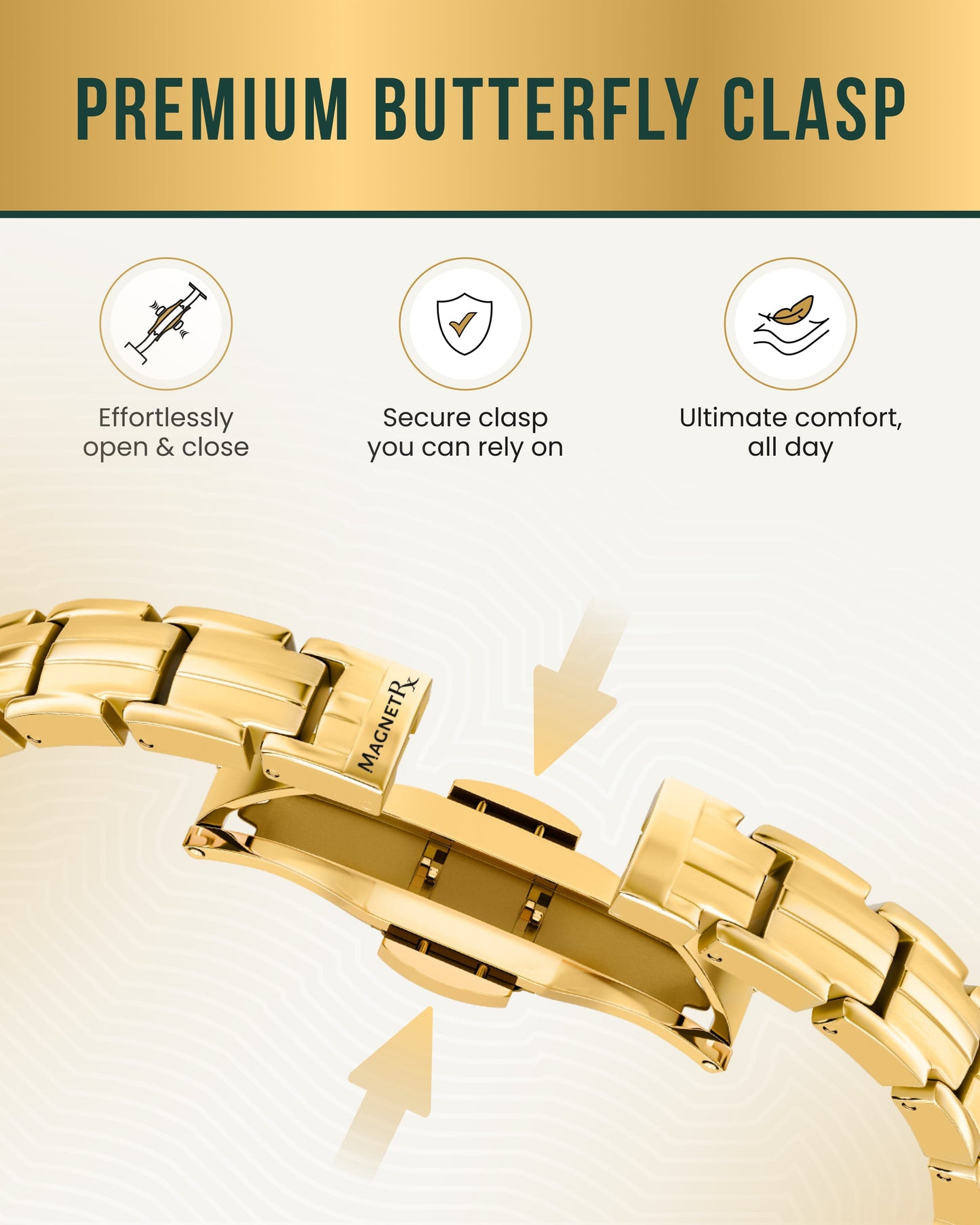 EllipseMAX Magnetic Bracelet for Women (Gold)