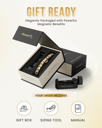 EllipseMAX Magnetic Bracelet for Women (Silver & Gold)