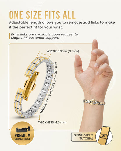 EllipseMAX Magnetic Bracelet for Women (Silver & Gold)