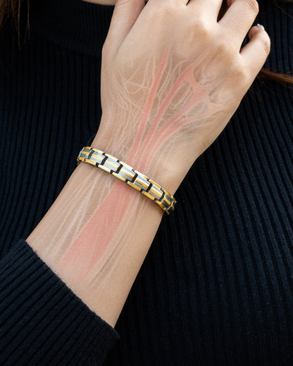 EllipseMAX Magnetic Bracelet for Women (Silver & Gold)