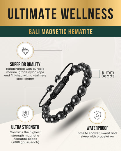 High Power Magnetic Hematite Bracelet Bali Style