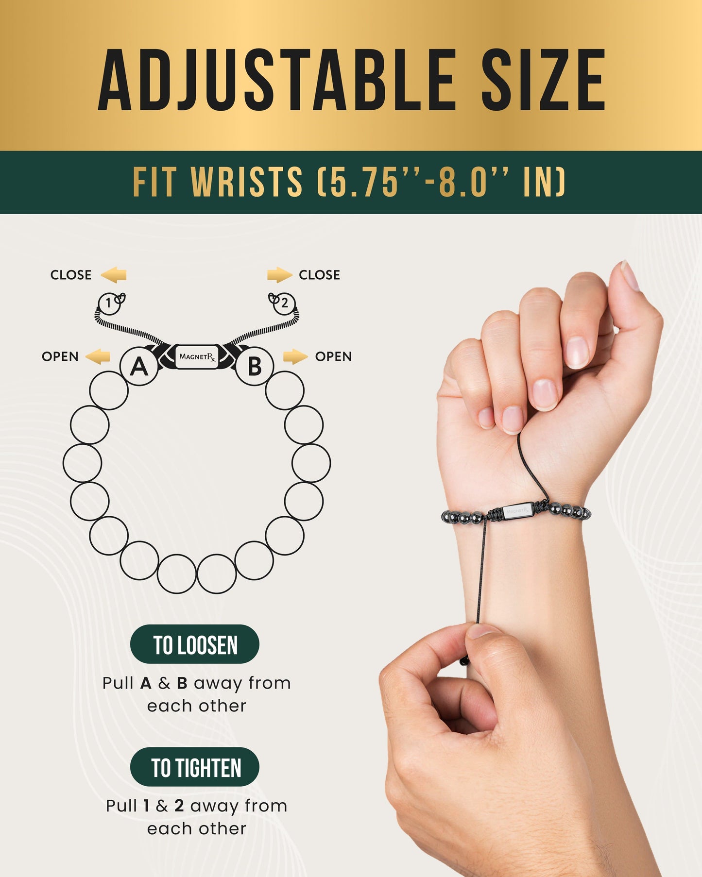 High Power Magnetic Hematite Bracelet Classic 6mm Bead