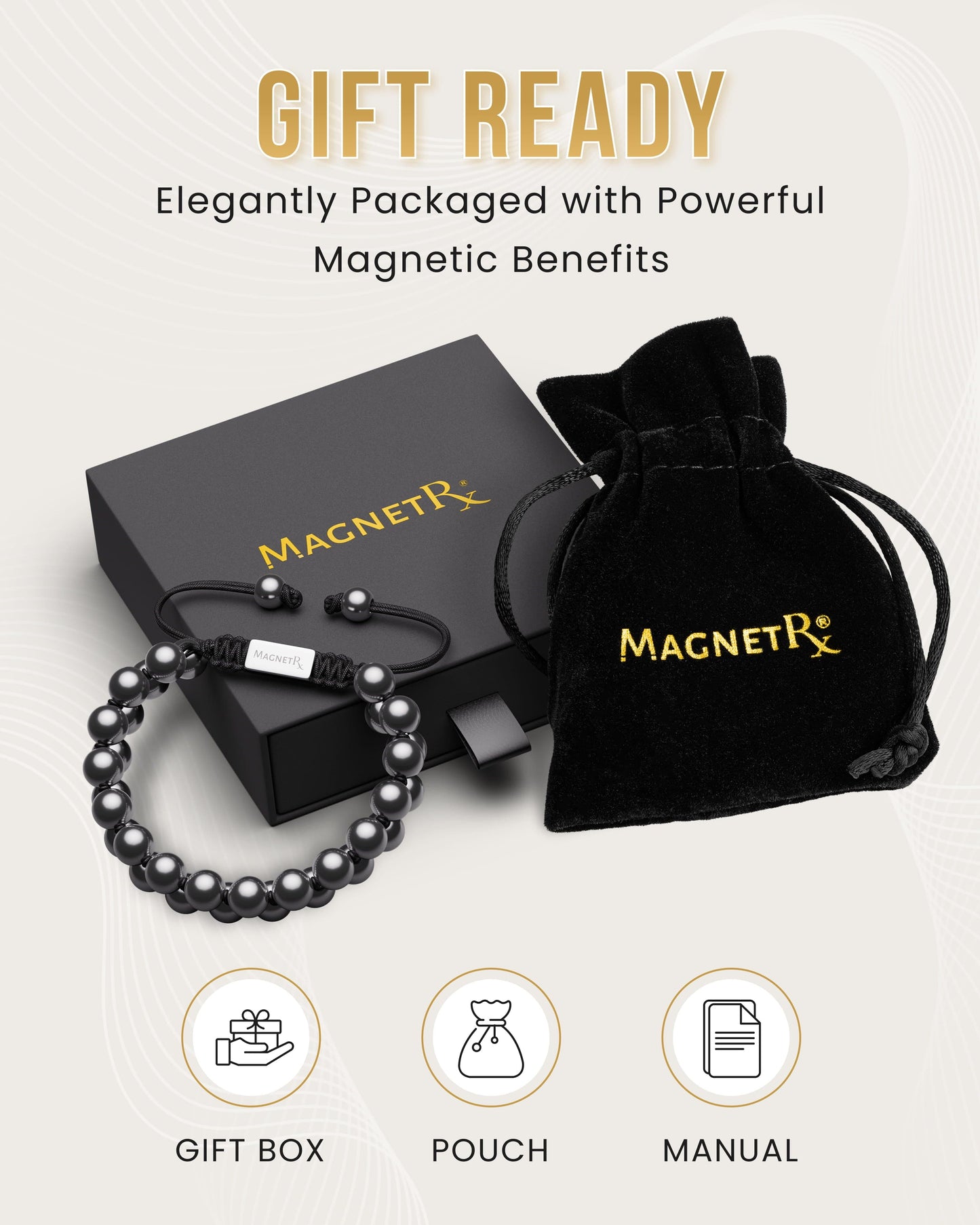 High Power Magnetic Hematite Bracelet Double Row