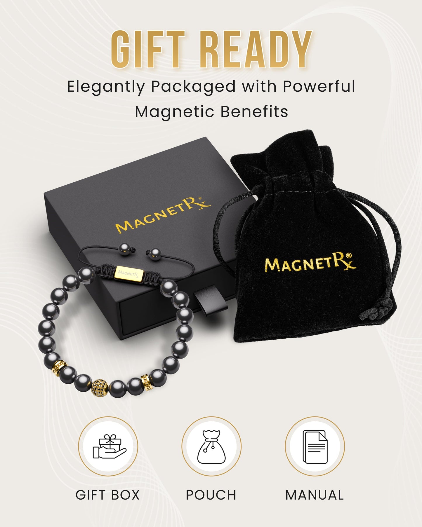 High Power Magnetic Hematite Bracelet Gold Zeus