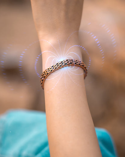 Link Chain Inlay Copper Cuff Magnetic Therapy Bracelet for Men & Women