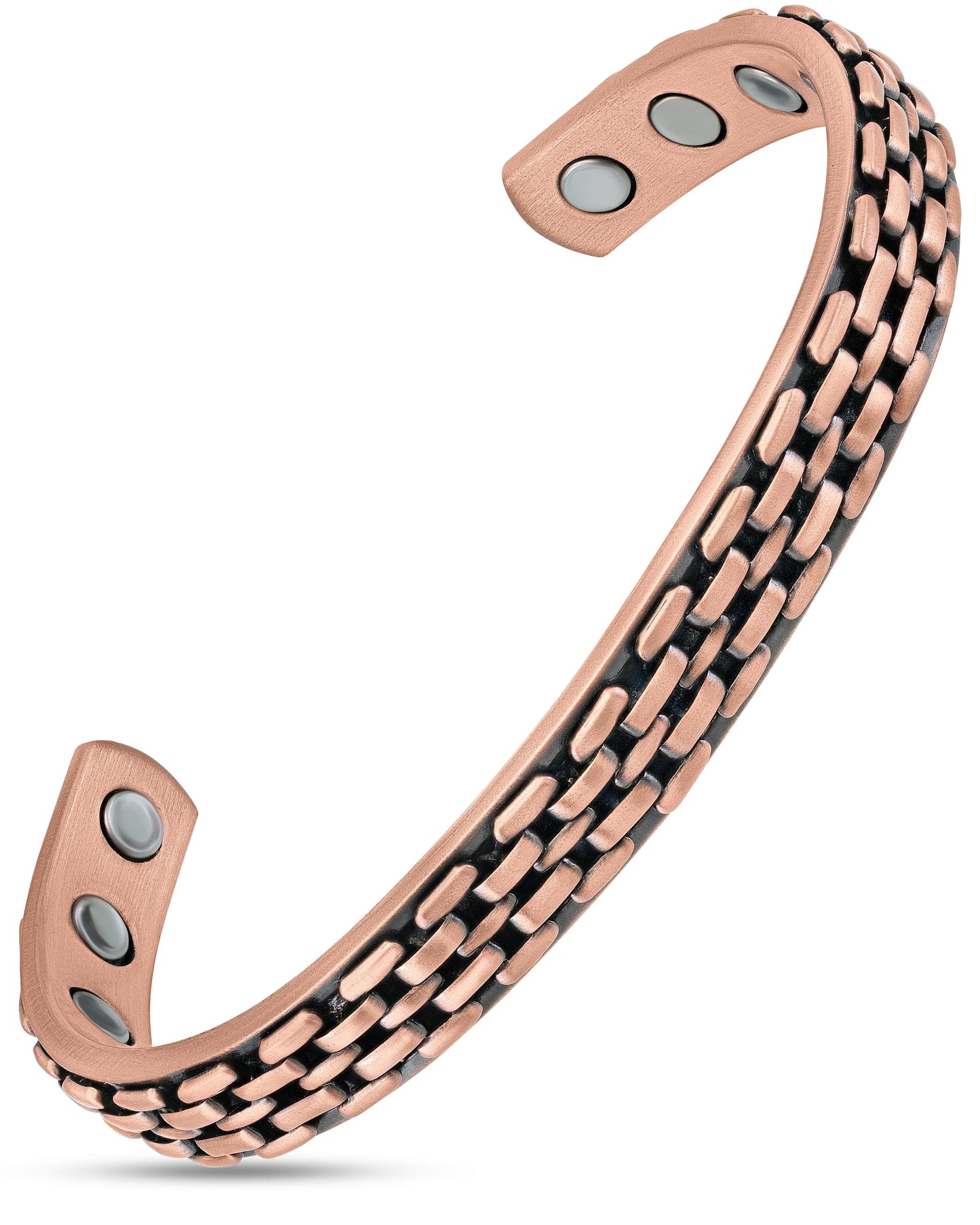 Link Chain Inlay Copper Cuff Magnetic Therapy Bracelet for Men & Women