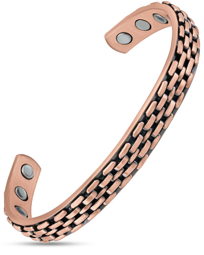 Link Chain Inlay Copper Cuff Magnetic Therapy Bracelet for Men & Women