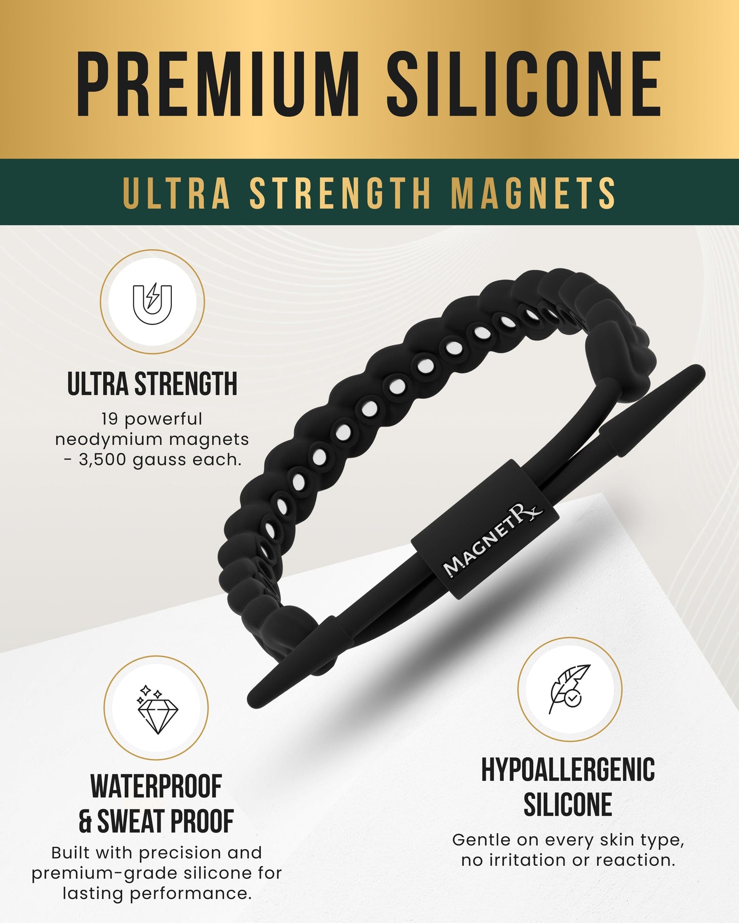 Magnetic Silicone Golf Bracelets (Braided)