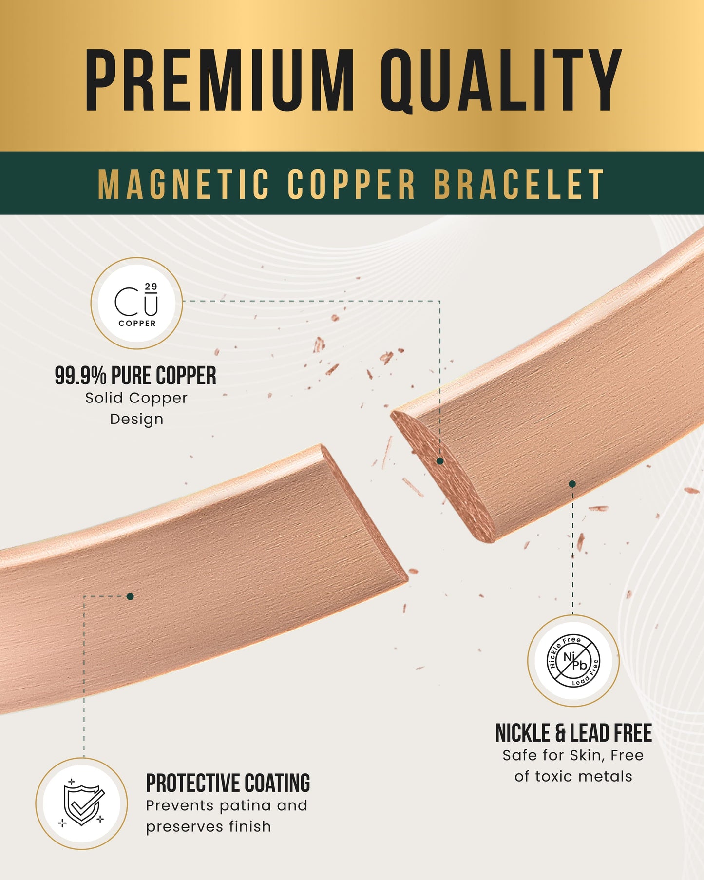 Pulsera de Cobre para Terapia Magnética