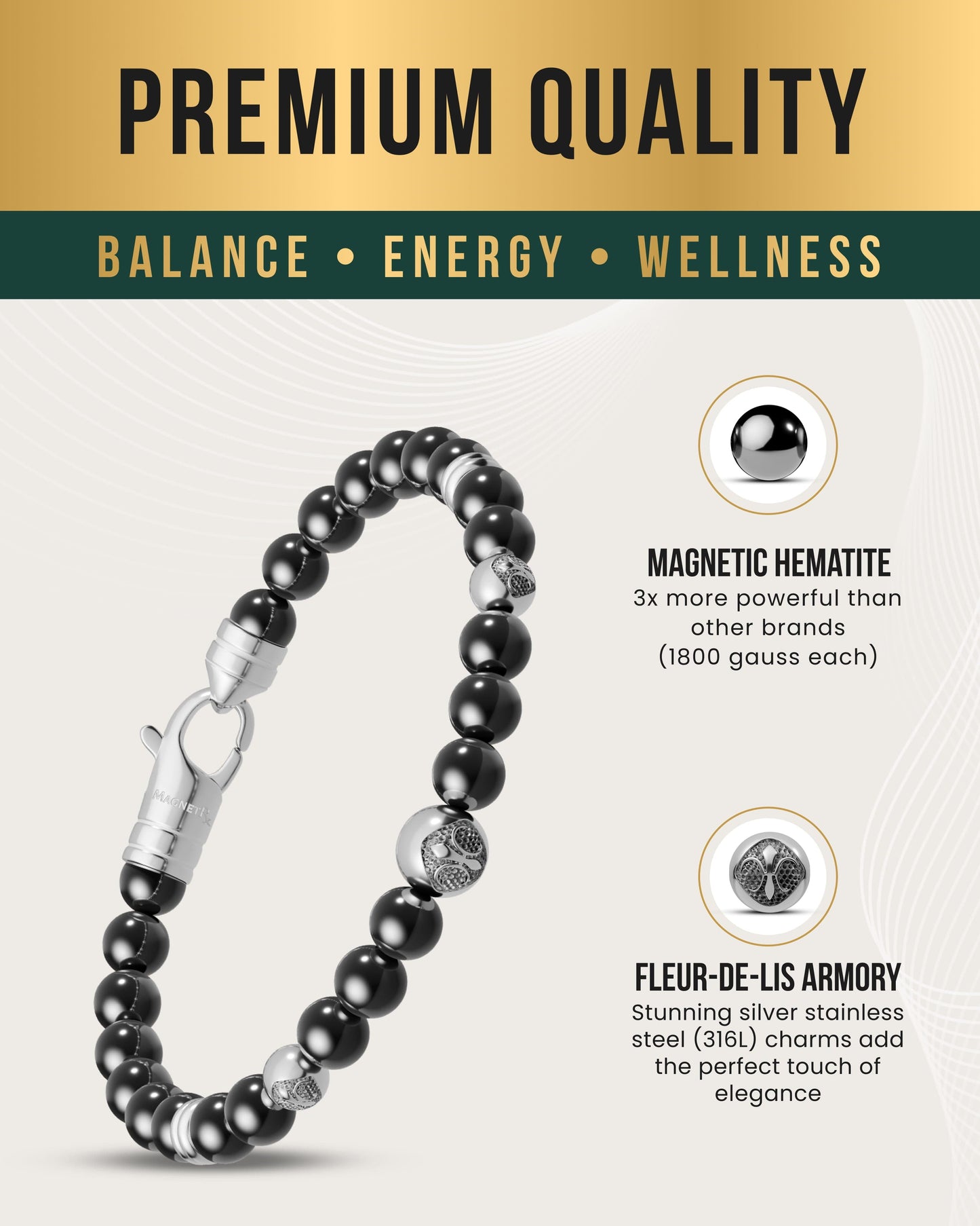 MAX Strength Magnetic Hematite Bracelet (Armory)