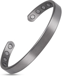 Men’s Magnetic Bracelet Cuff (Brushed Silver)
