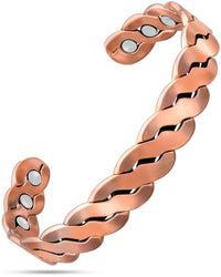 Rugged Twist Copper Magnetic Therapy Bracelet Bangle