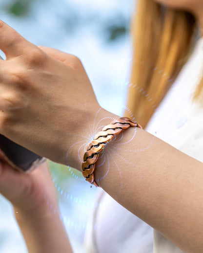 Rugged Twist Copper Magnetic Therapy Bracelet Bangle