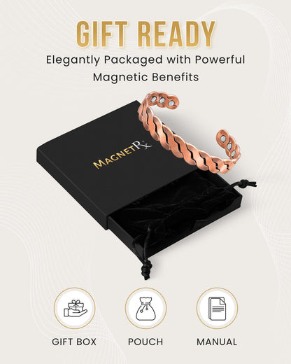 Rugged Twist Copper Magnetic Therapy Bracelet Bangle