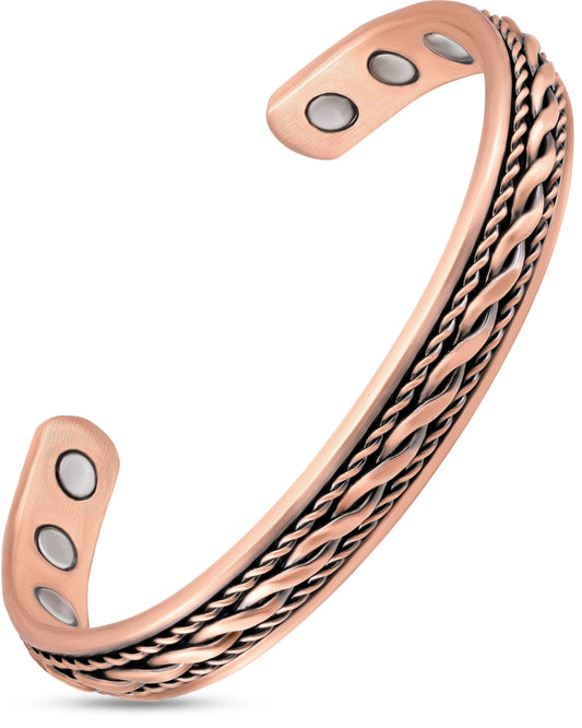 Women’s Inlay Copper Wire Magnetic Therapy Bracelet Bangle