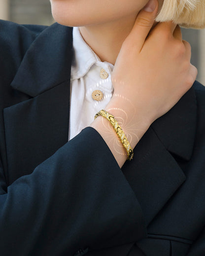 Women's Ultra Strength Magnetic Bracelet Crystal XO (Gold)
