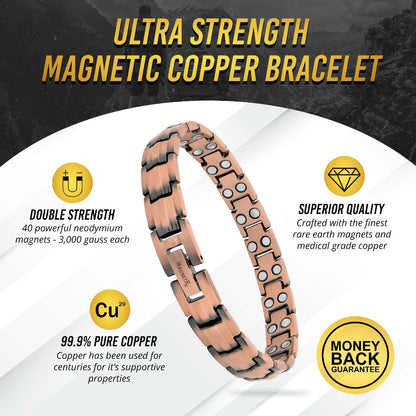 Bracelet de Magnétothérapie en Cuivre Pur Ultra-Résistant pour Femme (Classique)