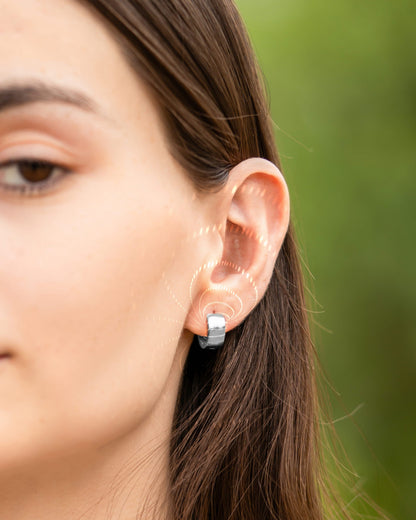 Polished Magnetic Therapy Earrings for Women (Silver)