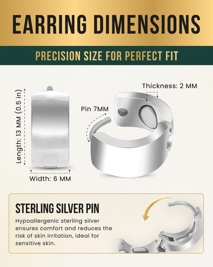 Polished Magnetic Therapy Earrings for Women (Silver)