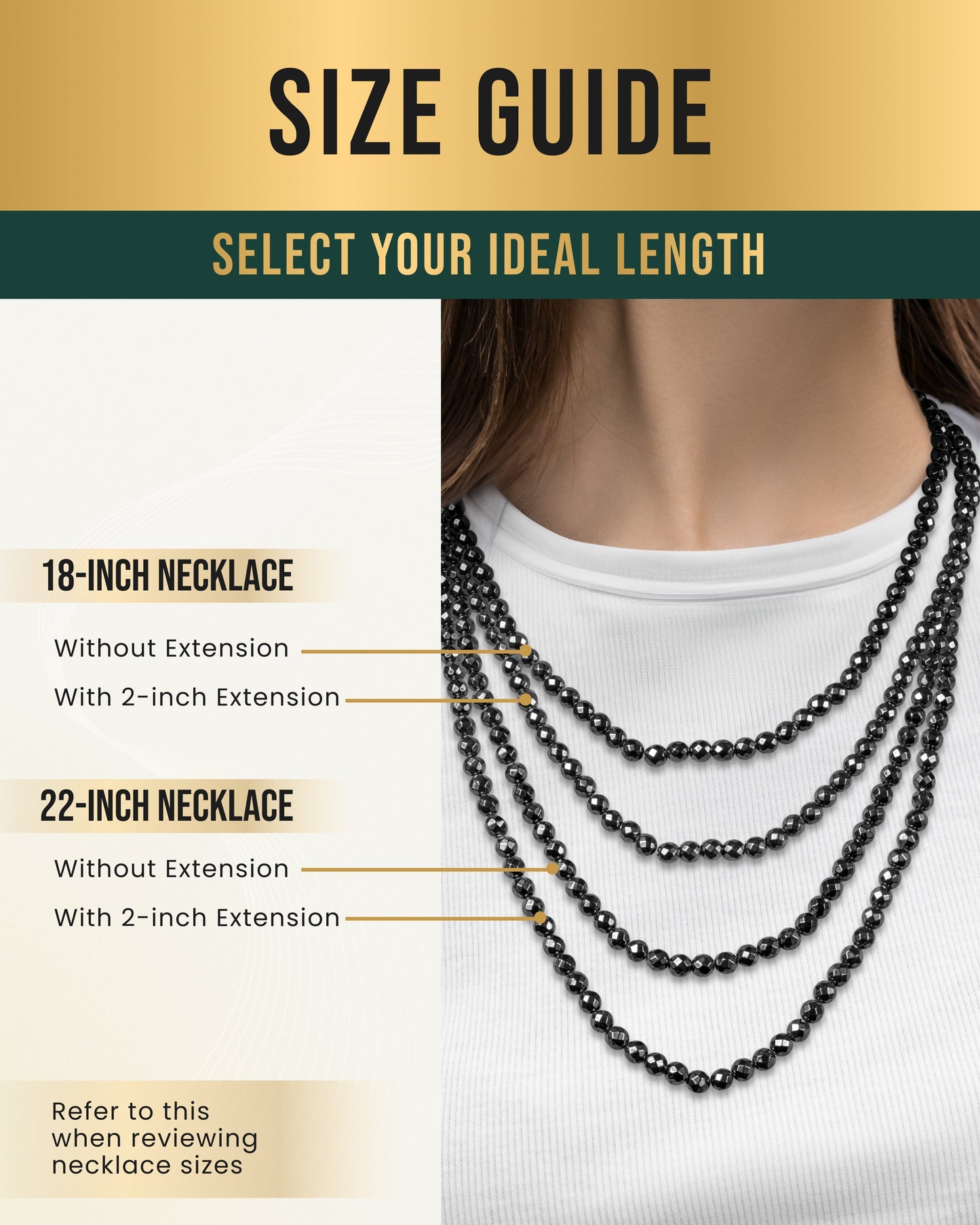 Magnetic Hematite Necklace (6mm Faceted Beads)