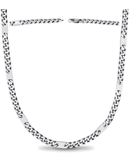 Magnetic Therapy Necklace Stainless Steel Curb Chain