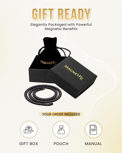 Powerful Black Titanium Magnetic Therapy Necklace
