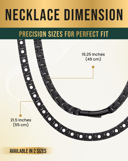 Powerful Black Titanium Magnetic Therapy Necklace