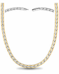 Powerful Silver & Gold Titanium Magnetic Therapy Necklace