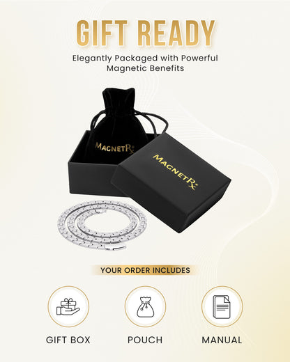 Powerful Silver Titanium Magnetic Therapy Necklace