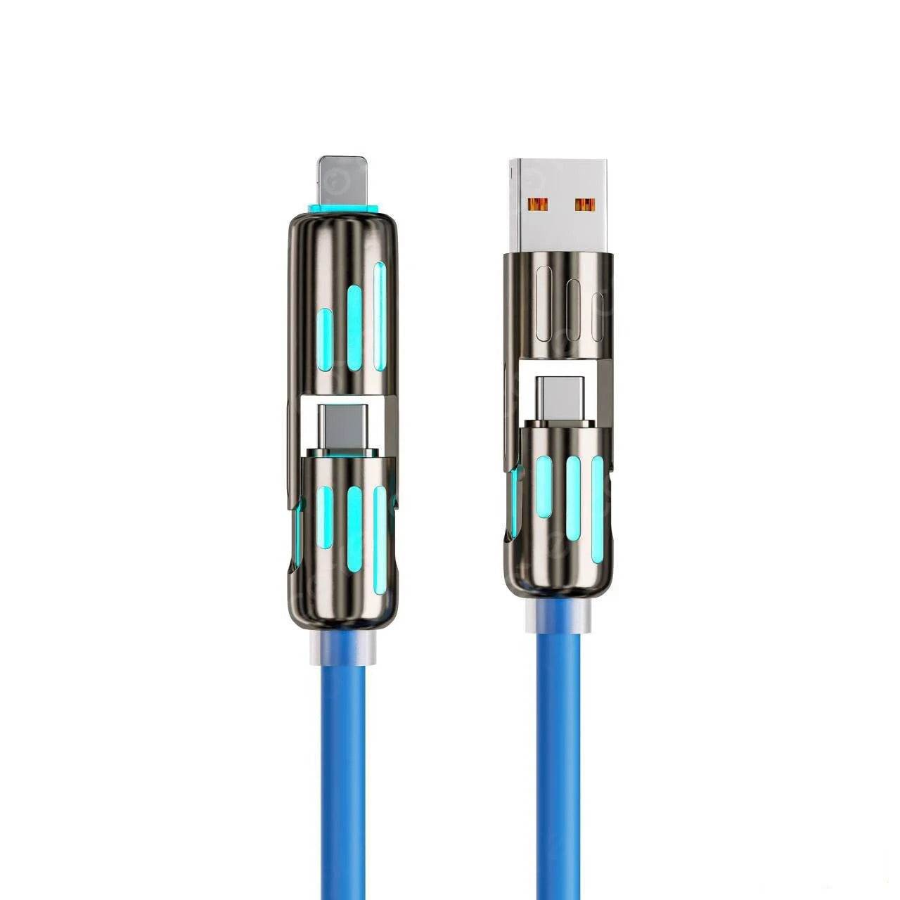 Universal 4-in-1 High-Speed 240W USB Charging Cable for iPhone and Samsung