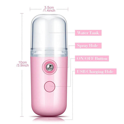 Nano Mist Facial Steamer – Portable 30ml Cool Mist Sprayer for Skin Hydration and Refreshing