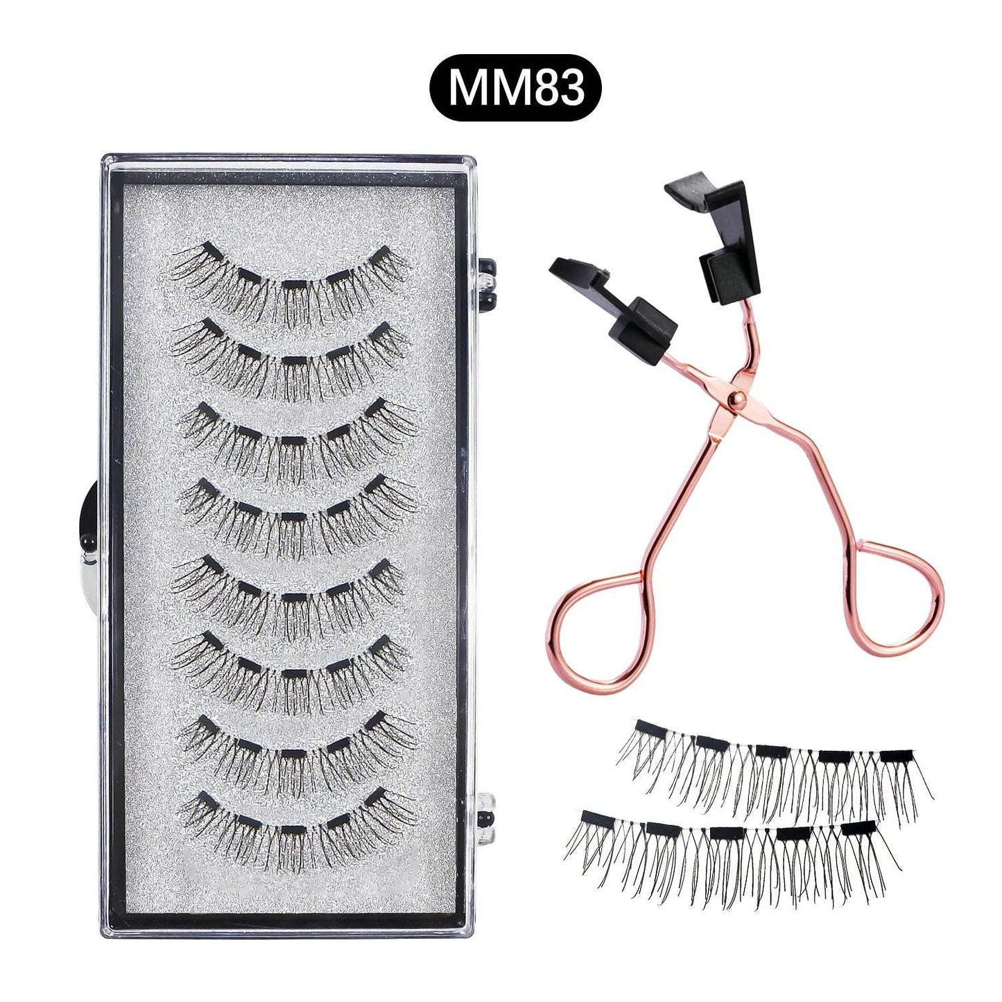 Magnetic 8Pcs Reusable Eyelashes with Applicator – No Glue, 5 Magnet Natural Look Lashes