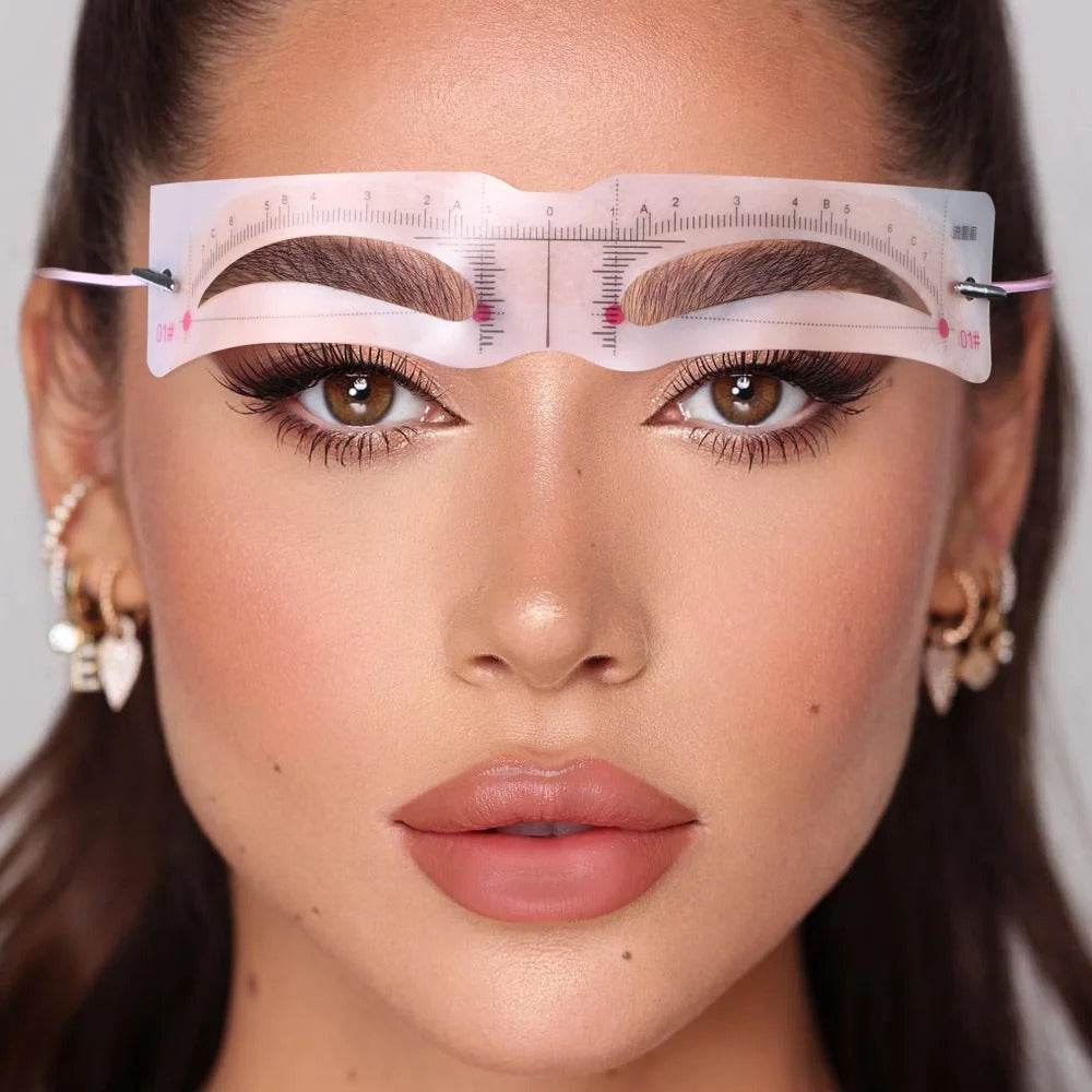 Reusable Eyebrow Stencil Kit – Brow Shaping & Styling Guide with Soft Ruler | Makeup Tool for Precise Grooming & Definition