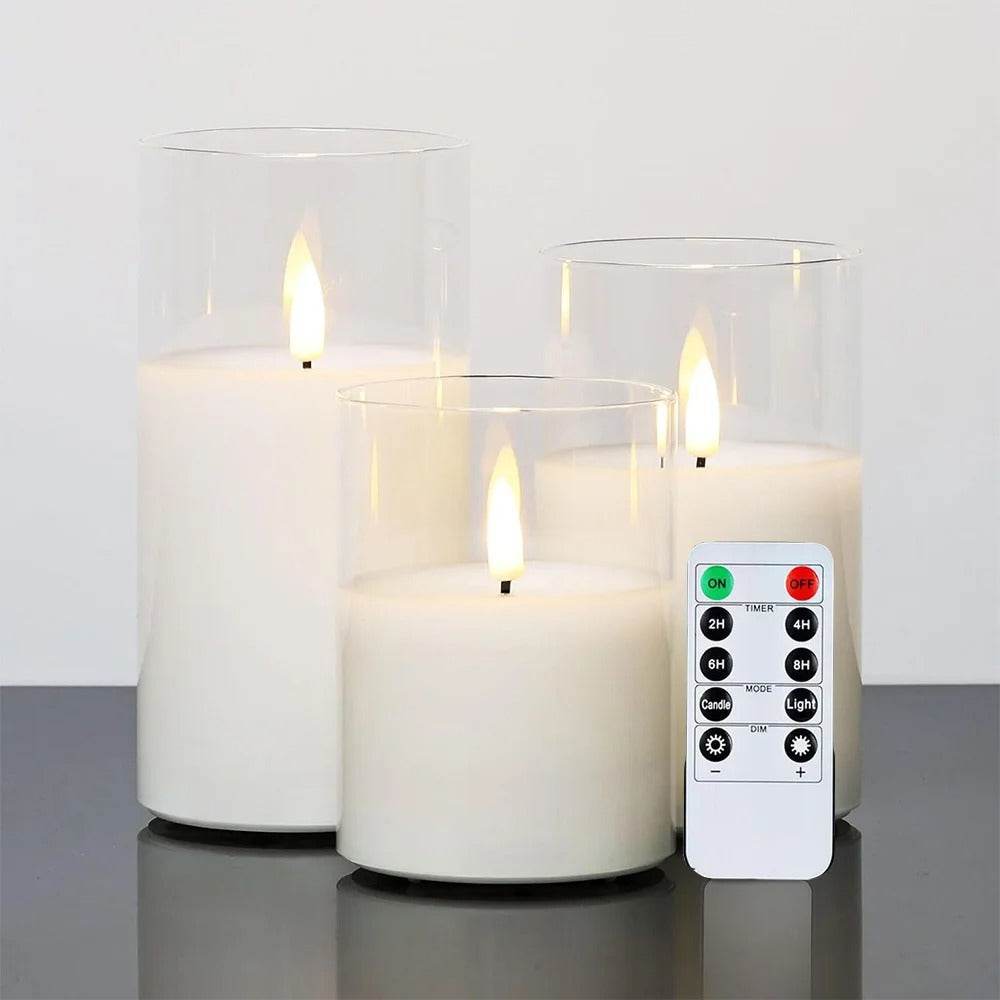 Velas Aurora Glow Flicker con control remoto