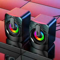 USB Wired HiFi Stereo Computer Speakers with LED Lights