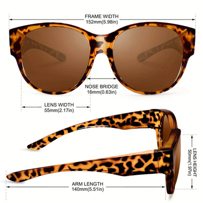 Fit Over Glasses Sunglasses for Women & Men – Oversized Cat Eye Polarized Shades, 100% UV400 Protection