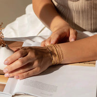 6Pcs Gold Boho Bracelet Set for Women – Vintage Cuban Chain Jewelry Gift