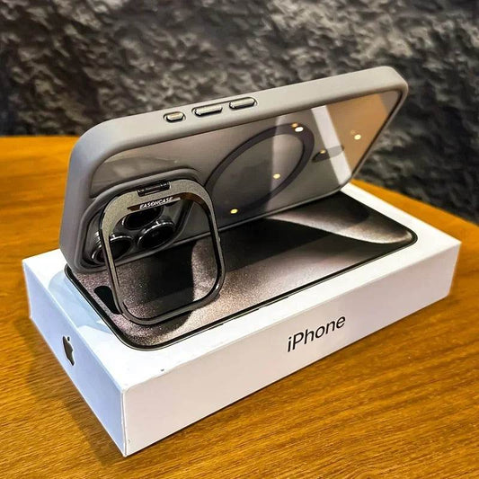 Coque iPhone de Luxe Magnétique Antichoc avec Support et Protection d'Objectif