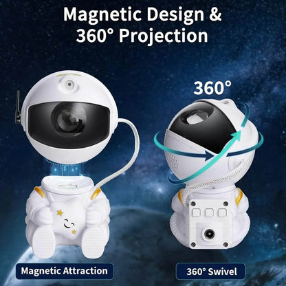 Galaxy Star Astronaut Projector Night Light – LED Nebula Sky Lamp for Kids & Adults, Bedroom & Room Decoration, Ideal Gift for Holidays or Birthdays