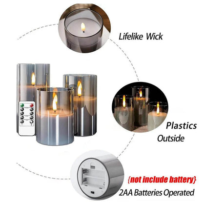 Velas Aurora Glow Flicker con control remoto