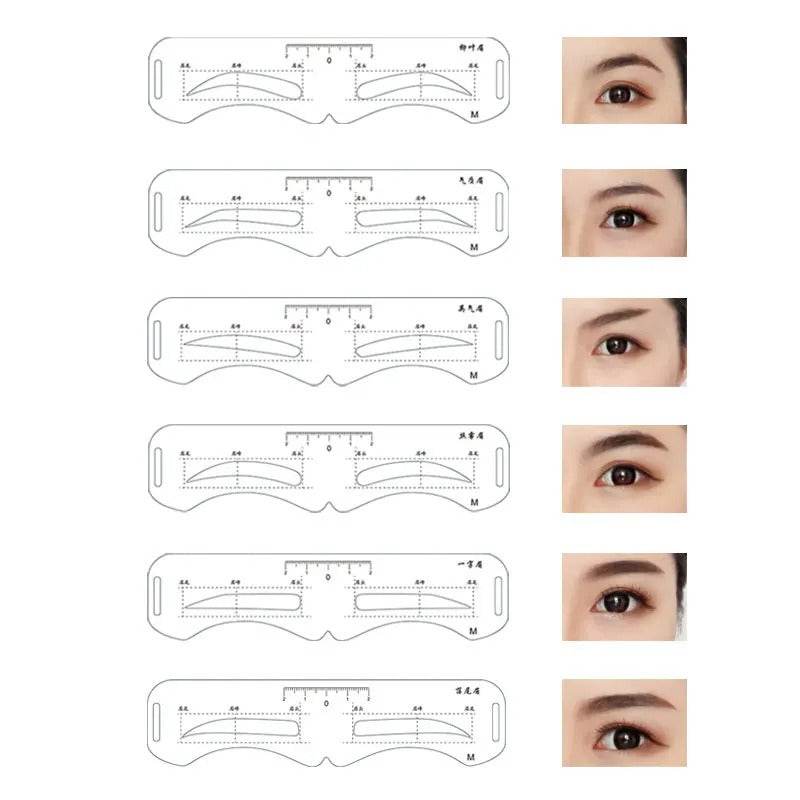 Reusable Eyebrow Stencil Kit – Brow Shaping & Styling Guide with Soft Ruler | Makeup Tool for Precise Grooming & Definition