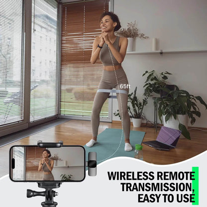 2-Pack Wireless Lavalier Microphones for iPhone, Android, and iPad Vlogging, Streaming, and Clear Voice Recording