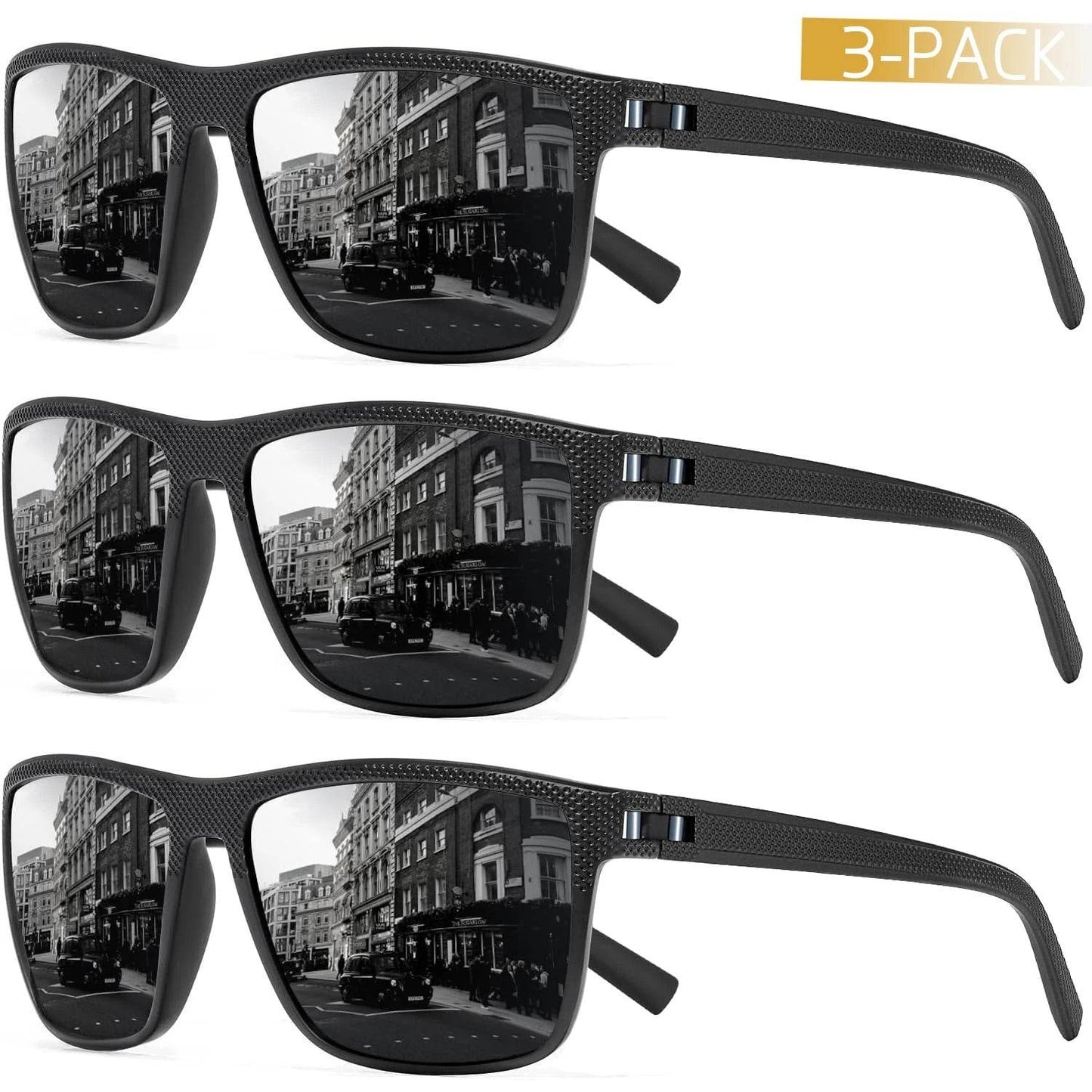 Lot de 3 paires de lunettes de soleil polarisées – Protection UV400 anti-reflet pour hommes et femmes