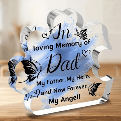 Memorial Acrylic Plaque for Dad In Loving Memory Table Decoration
