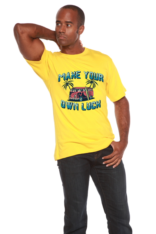 T-shirt à manches courtes en viscose de bambou/coton biologique pour homme - Crée ta propre chance
