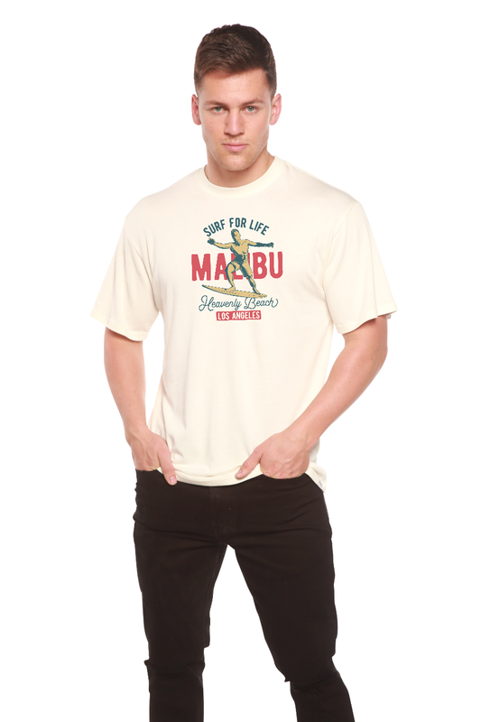 Camiseta gráfica de manga corta de viscosa de bambú/algodón orgánico MALIBU para hombre