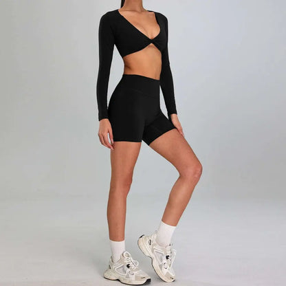 Maroon High Waist Suit Outdoor Running Nude Set