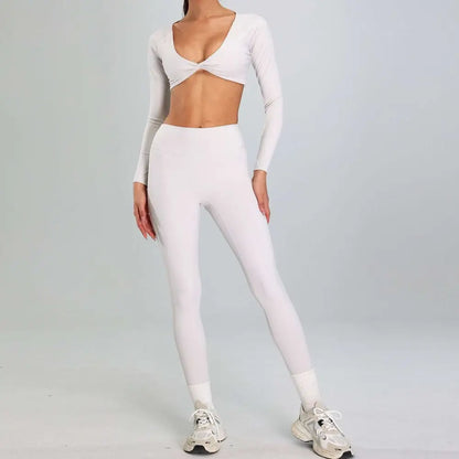 Maroon High Waist Suit Outdoor Running Nude Set