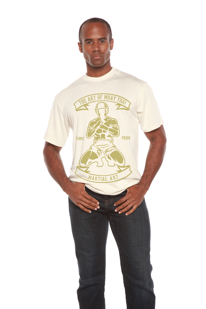 Camiseta Gráfica de Manga Corta de Bambú Viscosa/Algodón Orgánico para Hombre de Artes Marciales
