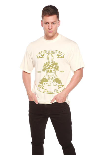 Camiseta Gráfica de Manga Corta de Bambú Viscosa/Algodón Orgánico para Hombre de Artes Marciales